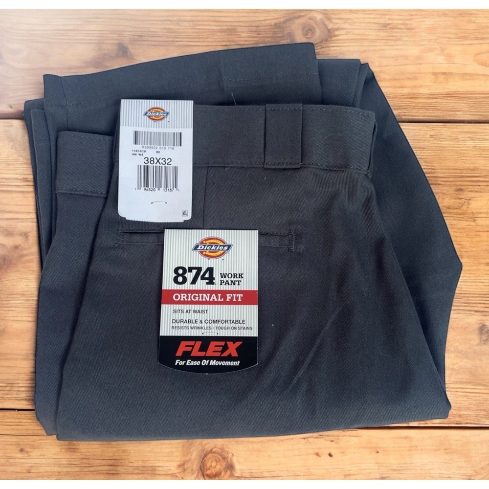 Dickies Set Of 2 Mens 874 Charcoal Gray Original Fit Work Pants 38x32 NWT Read